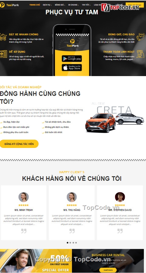 Sharecode thuê xe taxi chuẩn SEO,Sharecode taxi,code taxi cực đẹp,code web thuê xe taxi